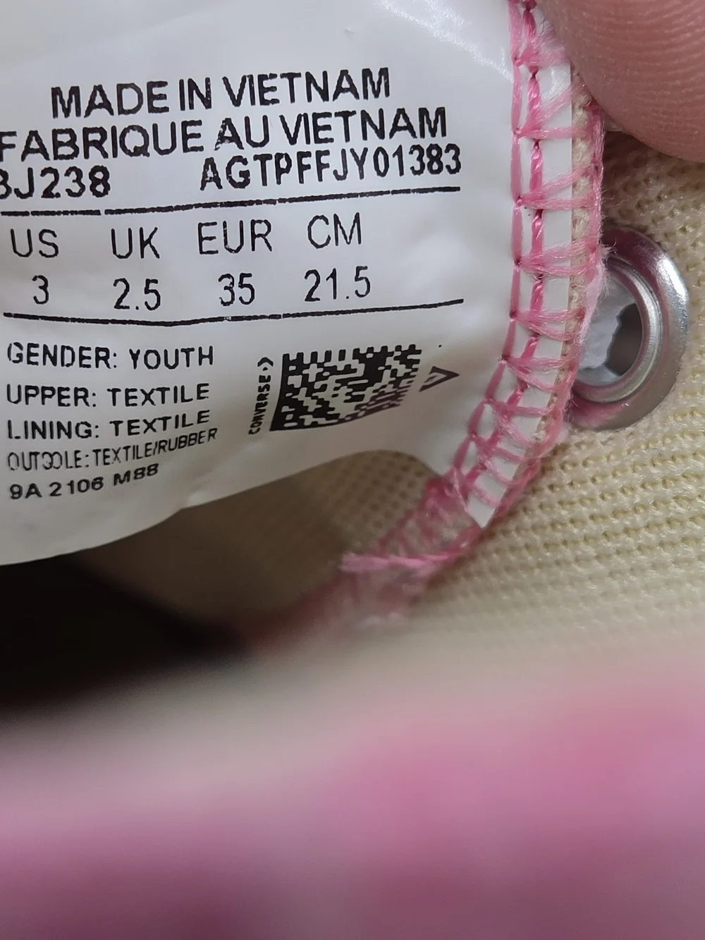 Converse Kids' Low Top Canvas Sneakers - Pink - Size 3